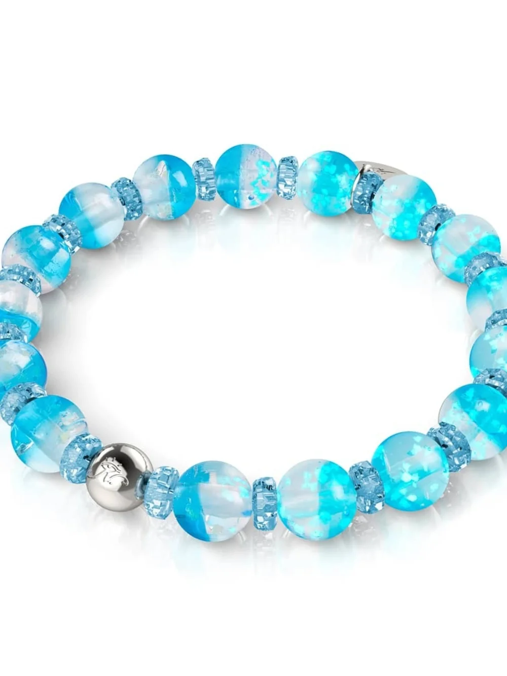 🆕️ NOGU Aquamarine Ice Firefly Glass Snow Globe Bracelet